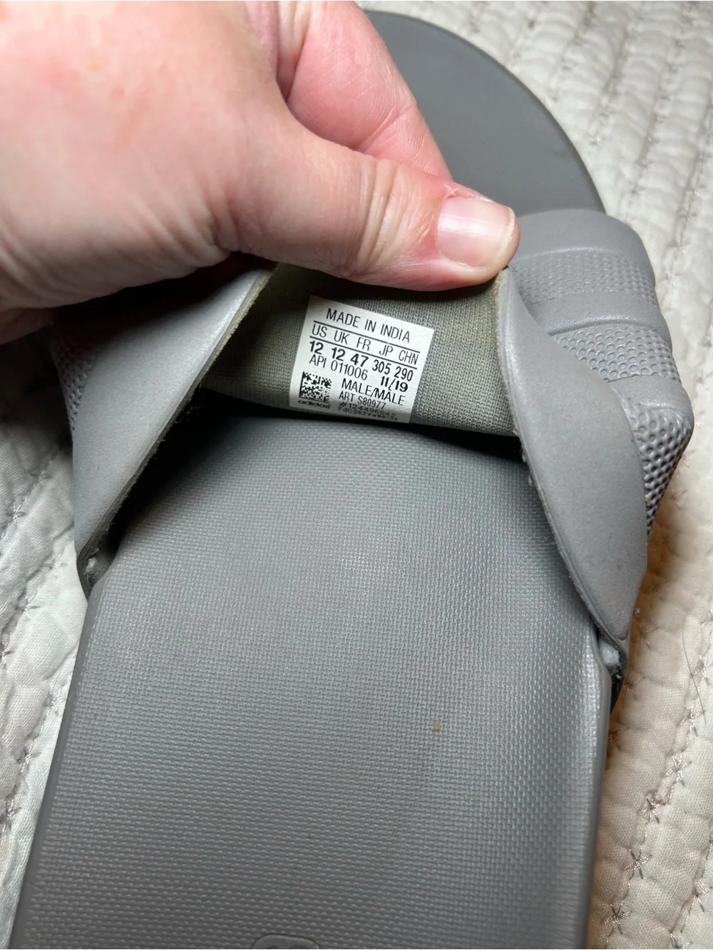 Adidas Men's adilette Cloudfoam PlusSlide Sandals - Grey